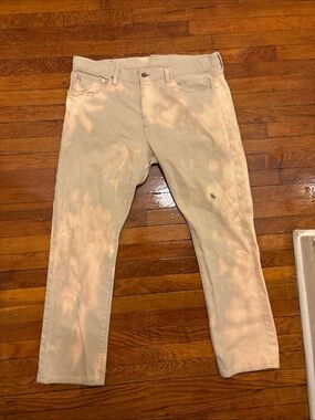 Men’s Polo Ralph Lauren Beige Tie-Dye straight leg Jeans size 36/34